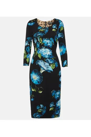 Dolce & Gabbana Vestido midi de mezcla de seda floral