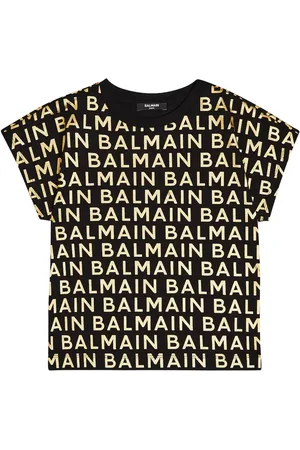 Balmain Camiseta de algodón con logo estampado