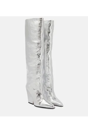 PARIS TEXAS Botas altas Jane de piel metalizada