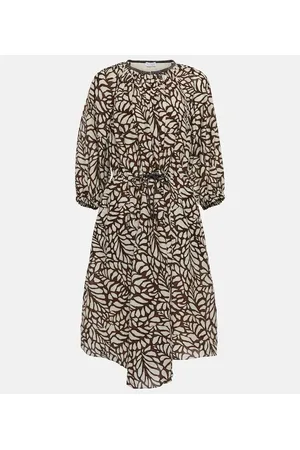 Brunello Cucinelli Vestido corto en mezcla de algodón