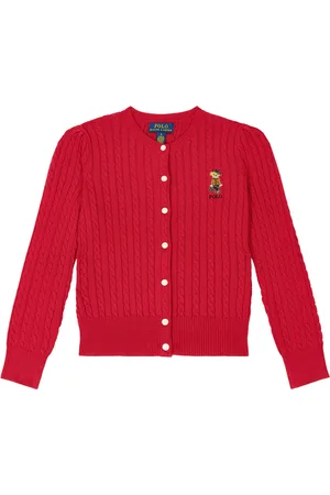 Ralph Lauren Cárdigan Polo Bear de punto trenzado de algodón