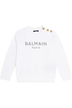 Balmain Sudadera de jersey de algodón con logo