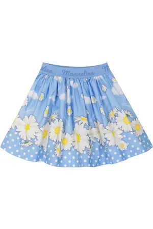 MONNALISA Falda de algodón con flores y lunares