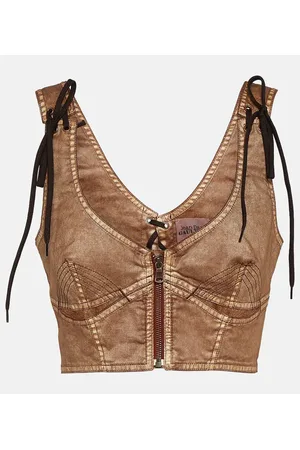 Jean Paul Gaultier X KNWLS top corsé en denim cropped