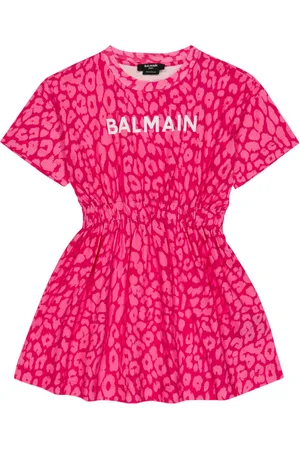Balmain Vestido de algodón estampado