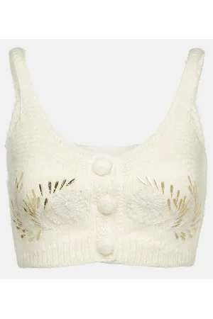 JACQUES WEI Top de croché con cuentas