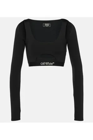 OFF-WHITE Crop top con abertura y logo