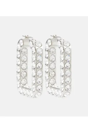Amina Muaddi Pendientes de aro Charlotte con cristales