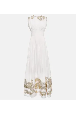 Costarellos Vestido largo Eliza en jacquard bordado
