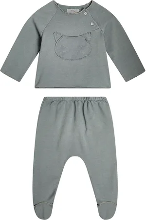 Il gufo Bebé - set de camisa y pantalón de algodón