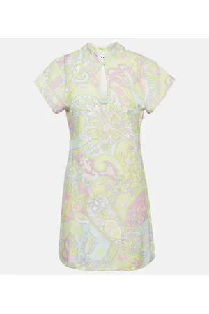 RIXO London Vestido corto de algodón floral