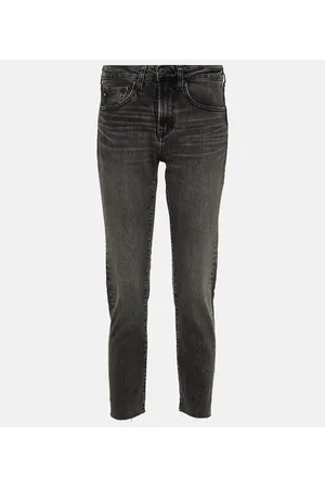 AG Jeans Jeans ajustados Girlfriend de tiro medio
