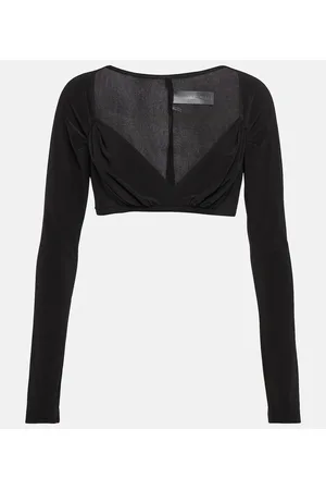 Norma Kamali Crop top de jersey fruncido