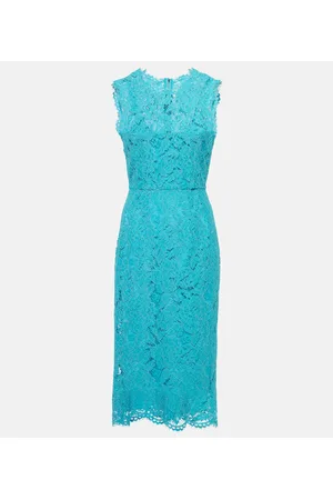 Dolce & Gabbana Vestido midi de encaje de mezcla de algodón