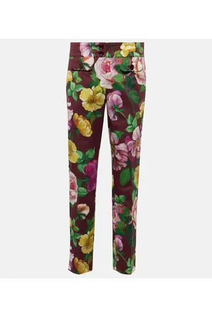 Dolce & Gabbana Pantalones de mezcla de algodón floral