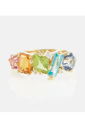 Suzanne Kalan Anillo Nadima Glimmer en oro de 14 ct con topacio, citrino y diamantes