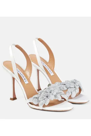Aquazzura Sandalias Galactic Flower 95 de satén