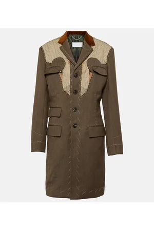 Maison Margiela Abrigo de lana de botonadura simple