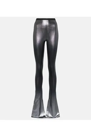 Rick Owens Pantalones flared Carmen metalizados