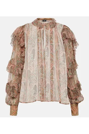 Etro Blusa de crespón de seda paisley