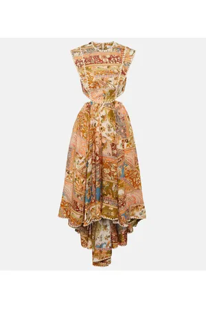 ZIMMERMANN Vestido midi Chintz de ramio floral