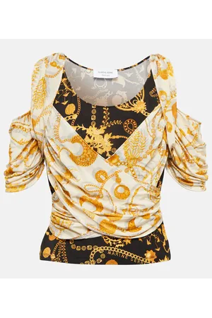 Marine Serre Top con estampado fruncido