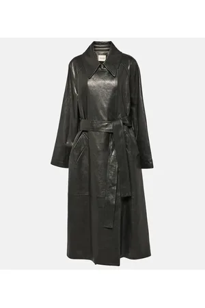 Khaite Gabardina oversized Minnie de piel