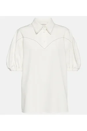 Chloé Chloé Blusa de algodón con mangas abullonadas
