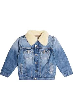 Maison Margiela Chaqueta en denim con ribete de borrego