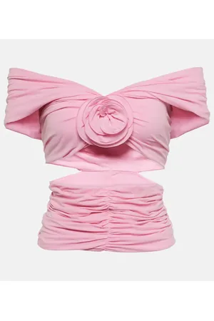 MAGDA BUTRYM Top fruncido con aplique floral