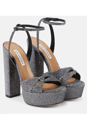 Aquazzura Sandalias con plataforma Sinner 140 metalizadas