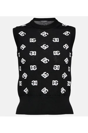 Dolce & Gabbana Top de lana y seda con logo
