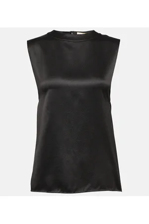 Saint Laurent Top de satén de seda