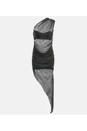 GIUSEPPE DI MORABITO Vestido midi de malla con cristales