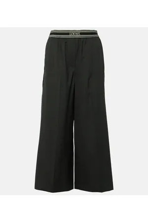 Loewe Pantalones anchos cropped de lana
