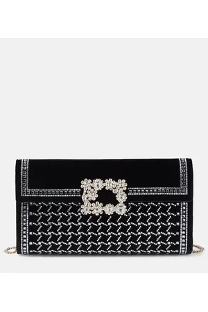 Roger Vivier Clutch Flower Strass de terciopelo