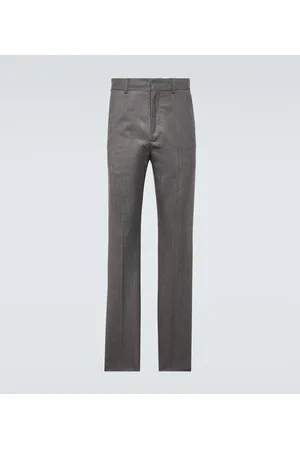 Acne Studios Pantalones rectos de mezcla de lana de tiro medio