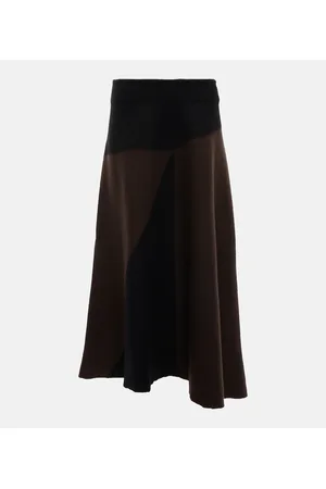 Jil Sander Falda midi de lana