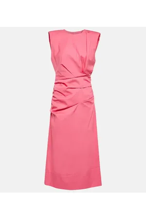 Dorothee Schumacher Vestido midi de algodón fruncido