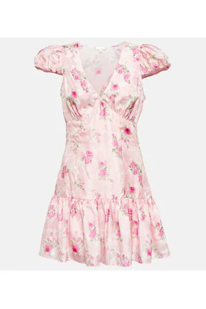 LOVESHACKFANCY Vestido corto Russ de seda floral