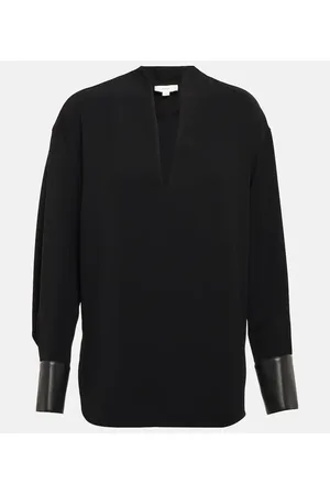 Vince Blusa con ribetes de piel sintética