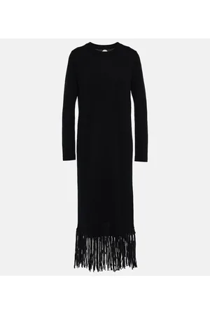 Jardin des Orangers Vestido midi de lana y cachemir con volantes