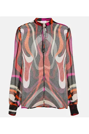 Puccini Blusa Marmo de gasa de seda