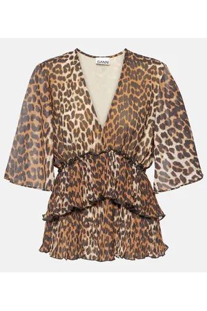 Ganni Blusa de georgette estampada