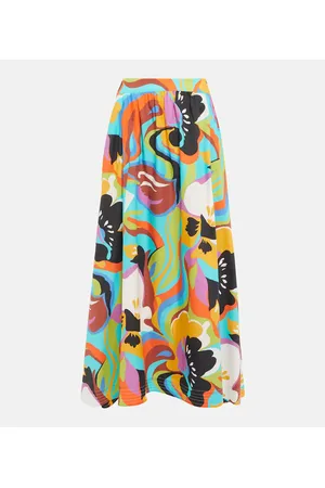 Etro Falda larga de algodón floral
