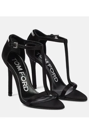 Tom Ford Sandalias T de satén con cristales