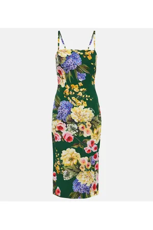 Dolce & Gabbana Vestido midi de cady de mezcla de seda