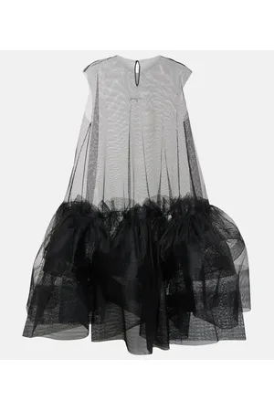 Maison Margiela Vestido midi de tul con detalle de lazo