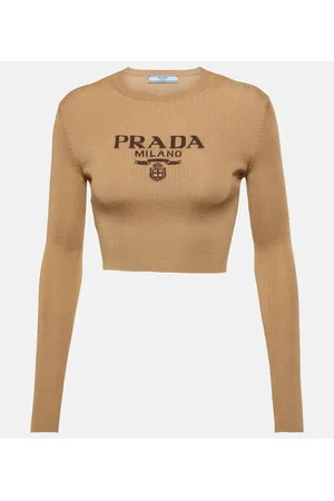 Prada Top de seda con logo