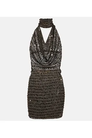 AYA MUSE Vestido corto Tipo con lentejuelas y cuello halter